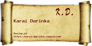Karai Darinka névjegykártya